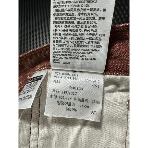 Levi’s 501 White Oak Cone Denim Straight Leg Button Fly Jeans Red 40x34 / 38x33 - Picture 5 of 14